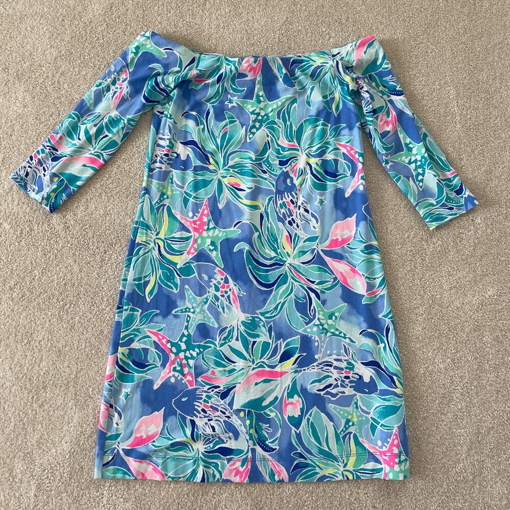 LILLY PULITZER LAURANA BENNET BLUE CELESTIAL SEAS DRESS